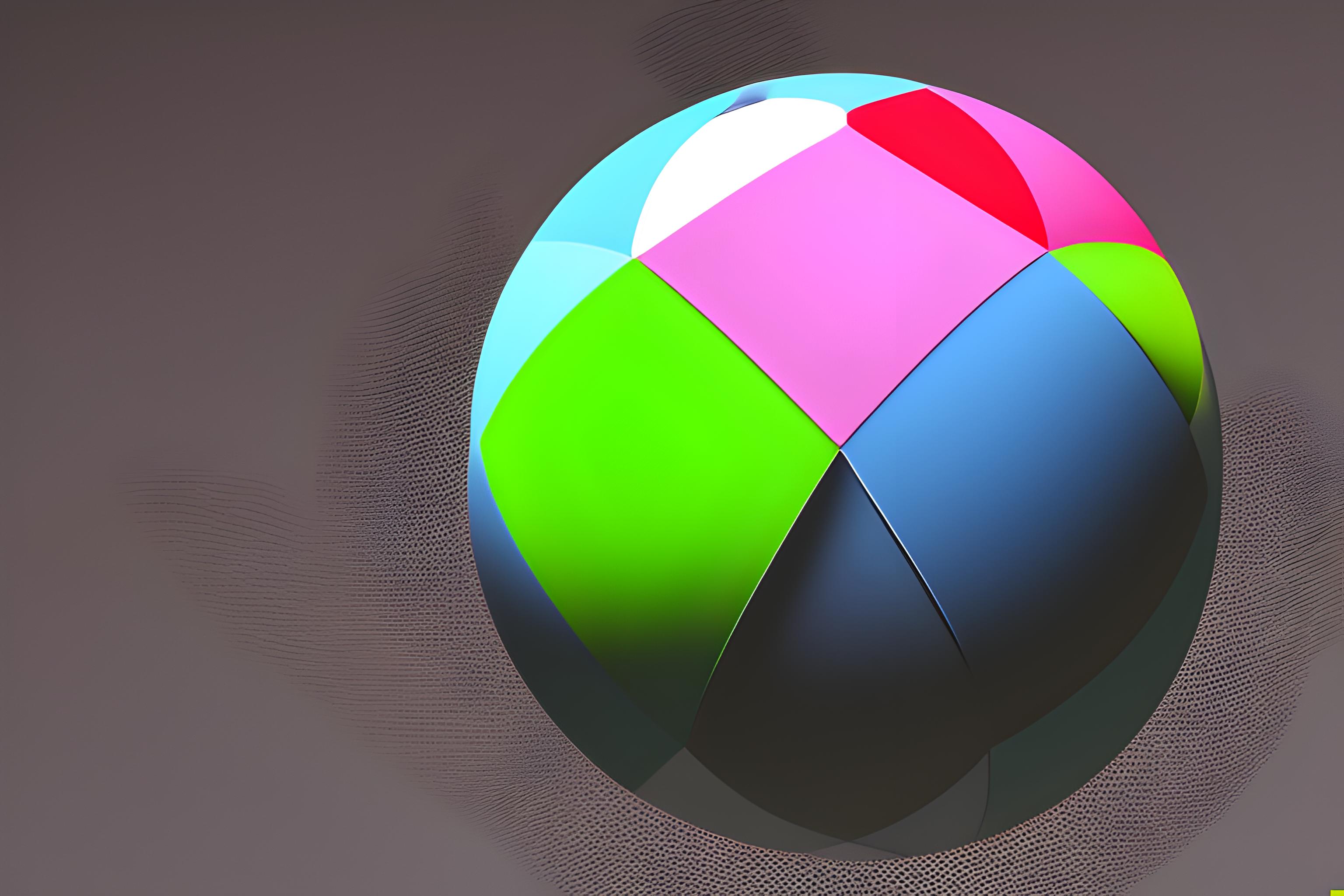 Create a solid color grey background with the Amiga workbench 3.x palette and an amiga ball -- respecting the colors of an amiga ball.  The ball must be medium-sized and centered on the grey background.
